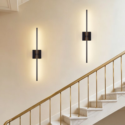 32 Inch Battery Operated Wall Sconces with Remote Control, 3000K Warm White/  Dimmable/ 350° Rotating, 2-Pack
