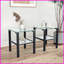 Ensemble de 2 tables basses en verre trempé à deux couches peu encombrantes - Table d'appoint carrée pour le salon / la chambre à coucher, facile à nettoyer-121048848-121048851