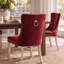 Chaise de salle à manger moderne en velours avec dossier capitonné et garniture cloutée (lot de 2)-750428820
