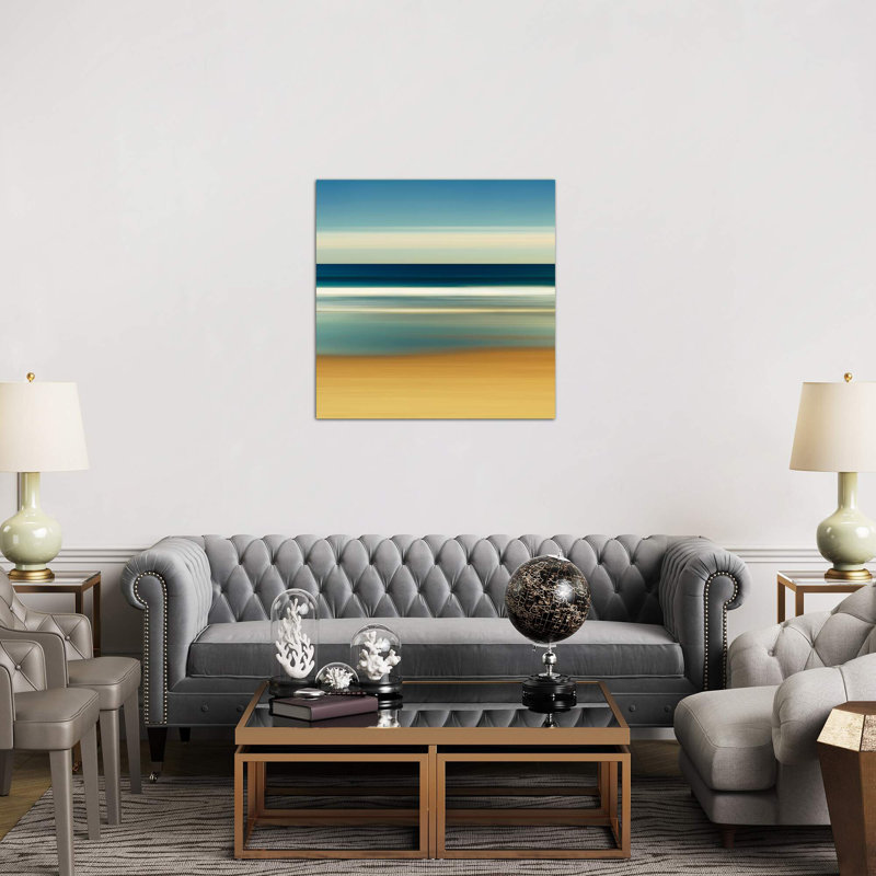 'Sea Stripes II' Graphic Art Print on Wrapped Canvas, 93.98 cm H x 93.98 cm W x 3.175 cm D