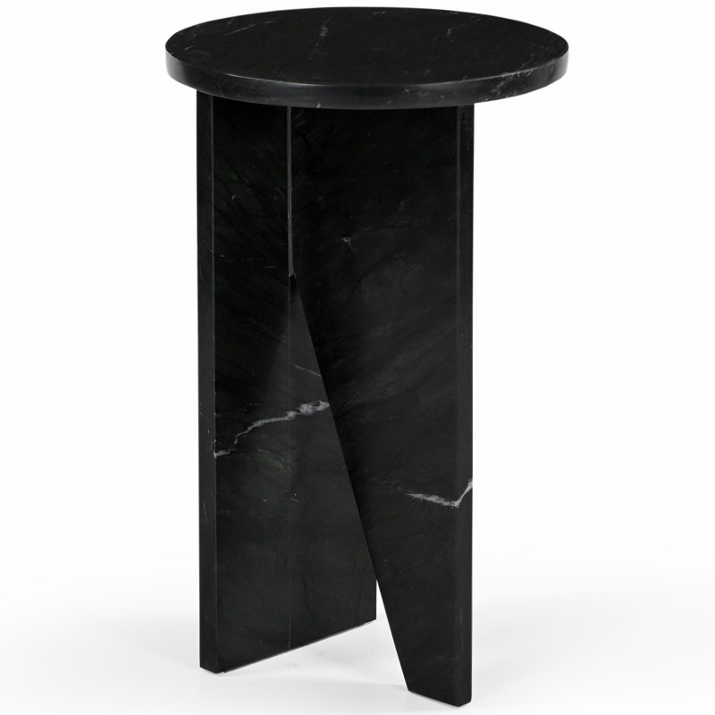 Devlin Marble Drink Table, Black