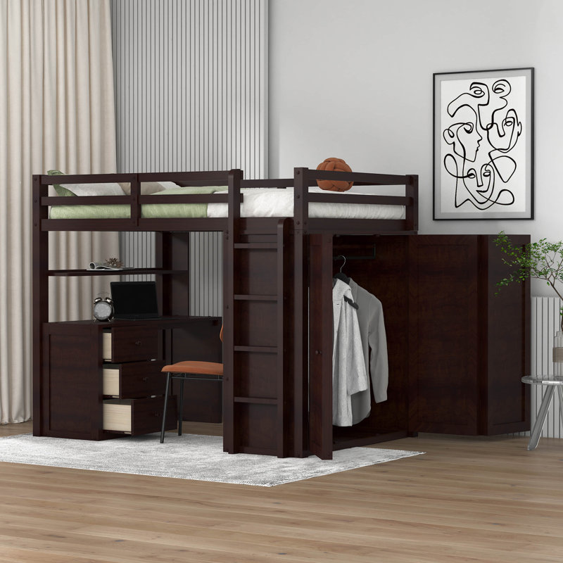 Lit mezzanine double Kiya Kids, Espresso