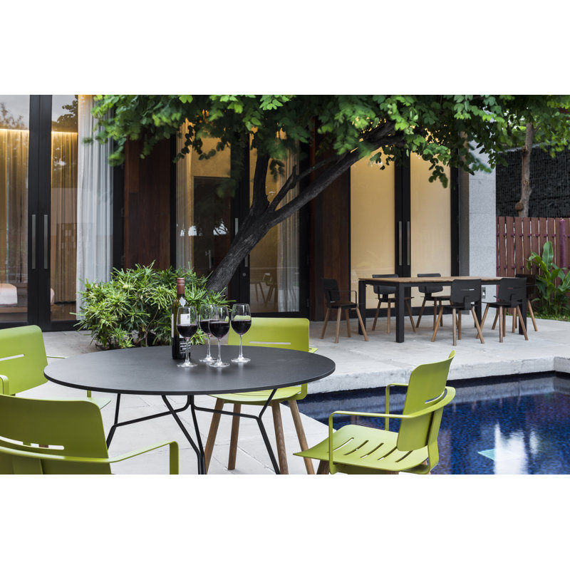 Serac Dining Table, Black HPL Top