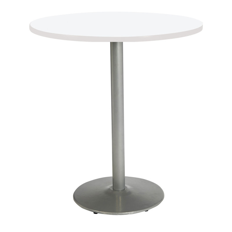 Table de salle à manger ronde Mode, Blanc de designer, Argent, H 41 po x L 42 po x l 42 po