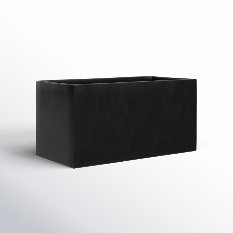 Connoisseur Handmade Planter Box, Black, 8" H x 16" W x 8" D
