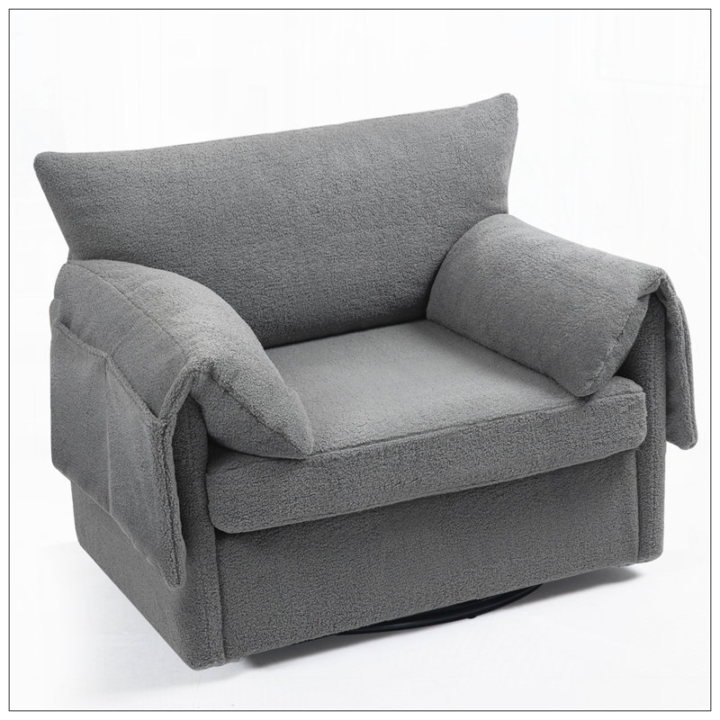 Fauteuil moderne pivotant pour le salon, Gris