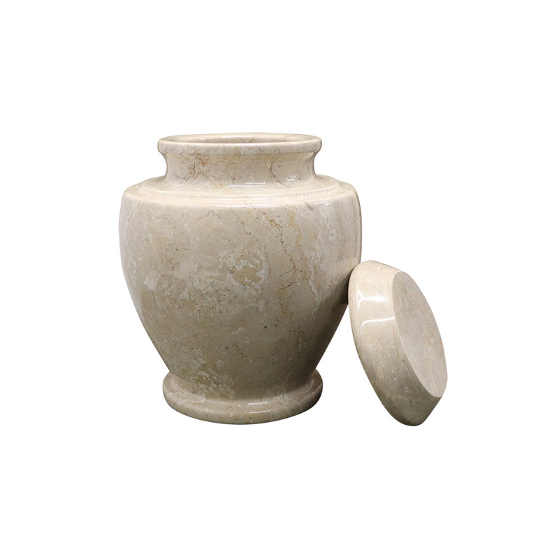 Urne de crémation décorative en marbre pour adultes, motif marbré blé doré, grande capacité