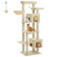 Tour pour arbre à chat de 69 po de hauteur pour grands chats d'intérieur avec super grand hamac, poteaux à griffer, maisonnette et grand perchoir supérieur, lit pour chat, maisonnette pour chat-1252043124