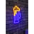 Flexible LED Neon Strip Lights, Waterproof IP67, 12V DC, 12.6 x 13.8 x 0.8 inches | Blue & Yellow Colors | 350 Lumens, On/Off Switch, Built-in Wall Hanging System | Perfect for Home Decor & Parties