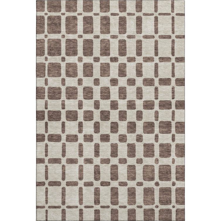 Premium Machine Washable Prisco Brown Rug