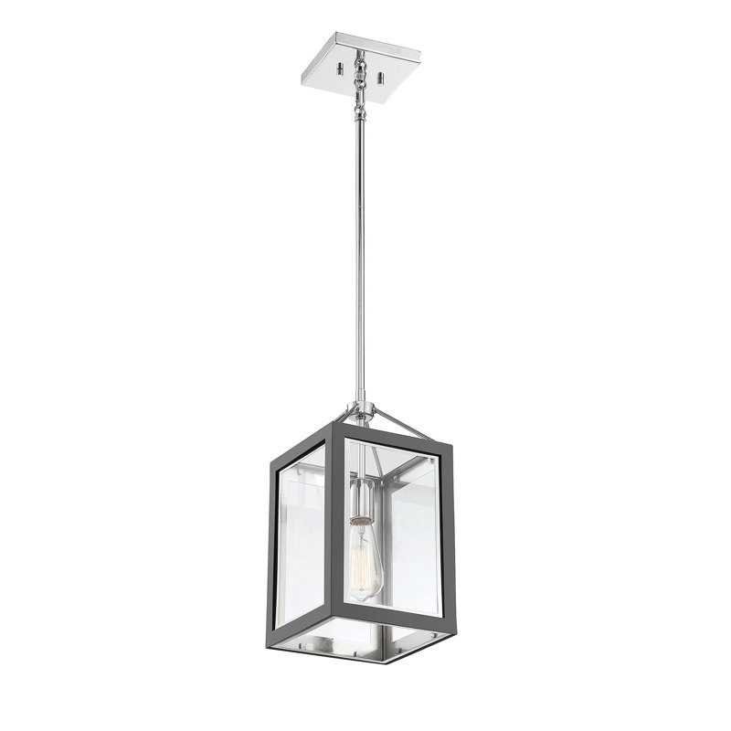 Luminaire suspendu rectangulaire 1 lumière Kentin, gris