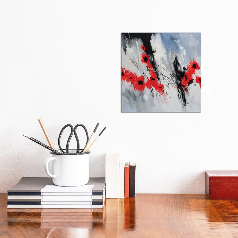 Flying Poppies by Pol Ledent - Wrapped Canvas Gallery-Wrapped Canvas Giclée, 30.48 cm H x 30.48 cm W