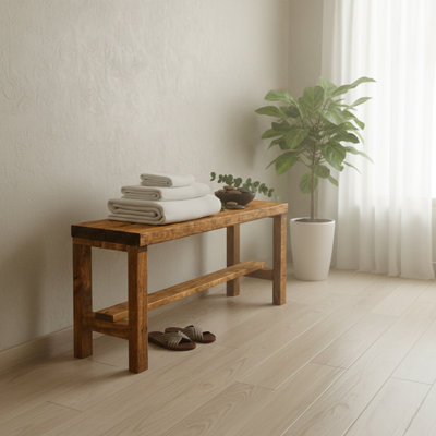 36" Rustic Cottage Style Entry Bench