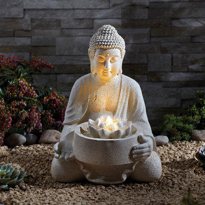 Outdoor Fountain with Lights