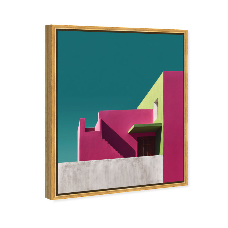 Aquamarine Angle III Print by Oliver Gal, 17"H x 21"W, Gold Floater Frame