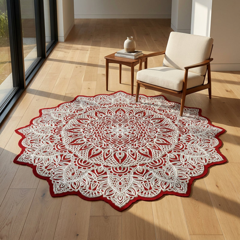 Seraphina Intricate Mandala Multicolor Round Area Rug