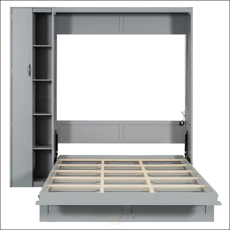 Grand lit escamotable avec tablettes