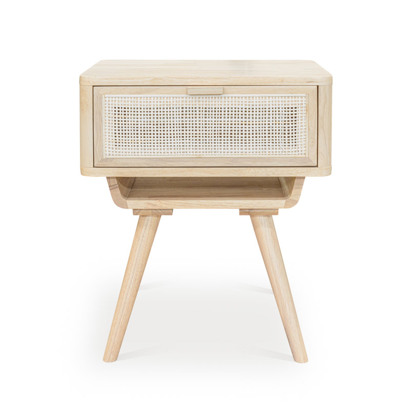 20'' W Solid Wood Nightstand, Natural