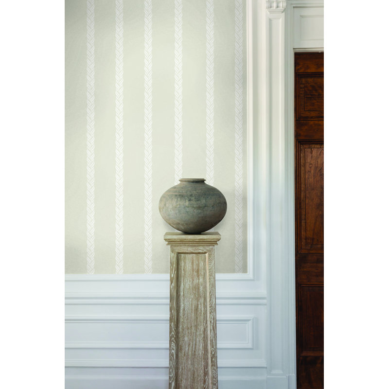Braided Stripe Striped Wallpaper Double Roll by Ronald Redding, Tan