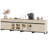 4 In 1 Sideboard Buffet Cabinets With Glass Doors And 2 Drawers, Modern Sideboard Credenza With Adjustable Shelf And Metal Base, Coffee Bar Cabinet Storage Cabinet-1654897068
