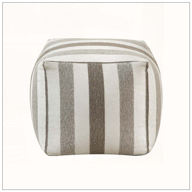 Pouf carré en jacquard avec fond antidérapant, Grey