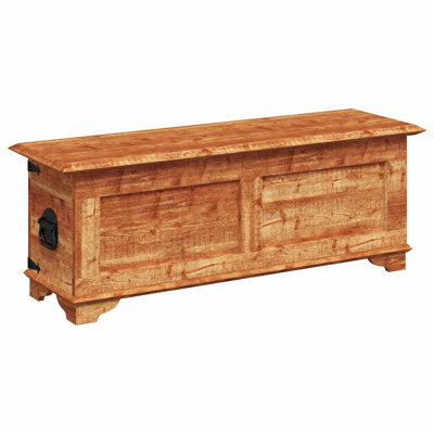 Storage Chest, Multifunctional Organizer for Bedroom/ Living Room, 43.3" x 13.8" x 15.7" Brown Solid Mango wood