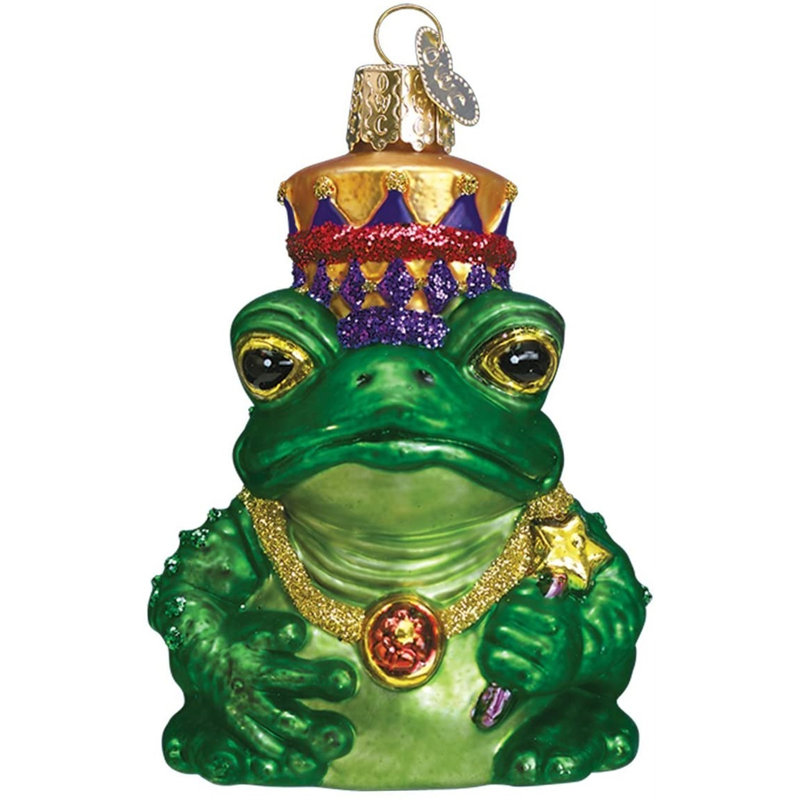 Ornement figurine suspendu roi de grenouille, Vert