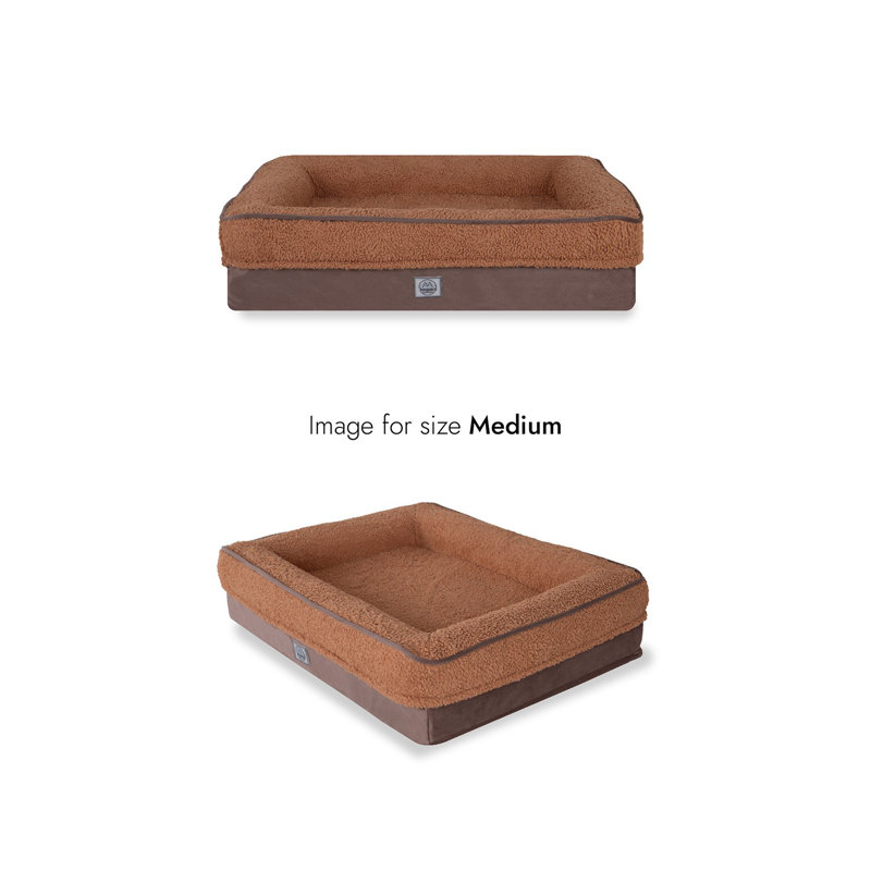 Jungolica Orthopedic Pet Bed, 75cm H x 55cm W x 19cm D, Dark Brown