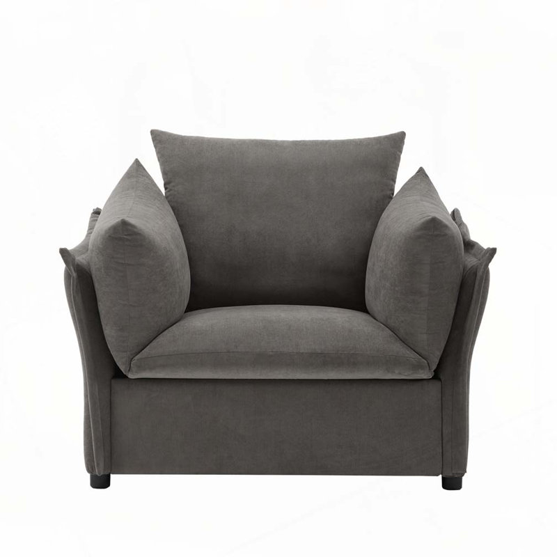 Fauteuil d'appoint simple en chenille, Grey 1