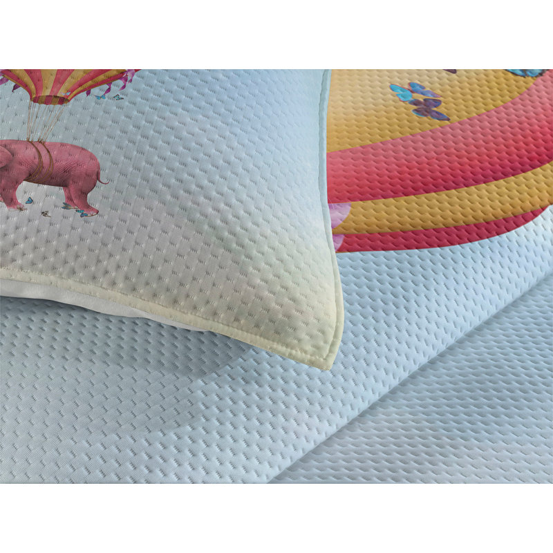 Elephant Coverlet, King Bedspread + 2 Shams