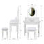 Ensemble de bureau de coiffeuse avec miroir et tabouret rembourré Princess
