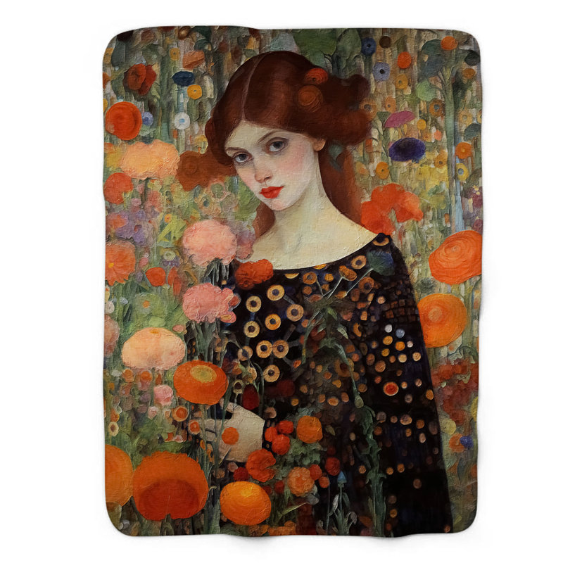 Couverture Klimt Style Women - 1 Piece Premium Sherpa Blanket
