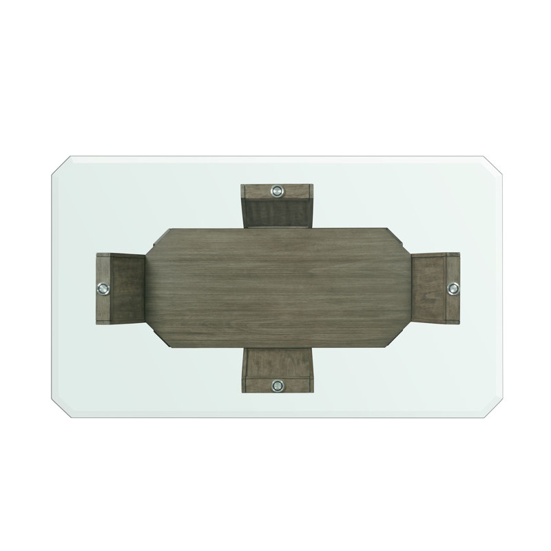Gray Glass Top Rectangular Counter Height Dining Table