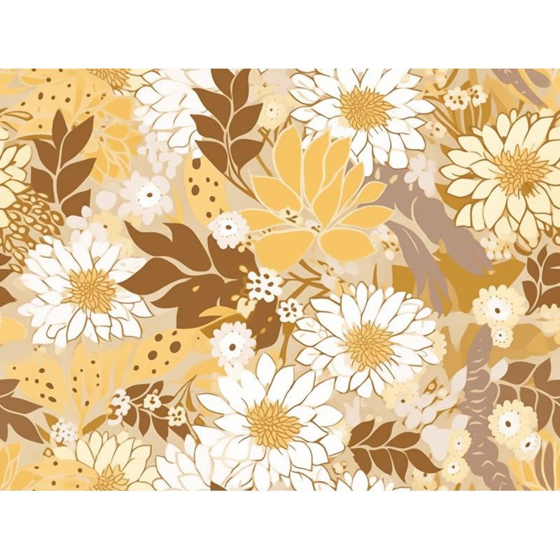 Motif floral de rideau de douche_6016, H 73 po x l 70 po