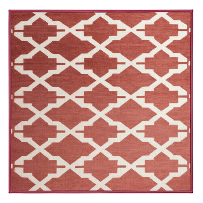 Tapis rouge en treillis lavable à la machine