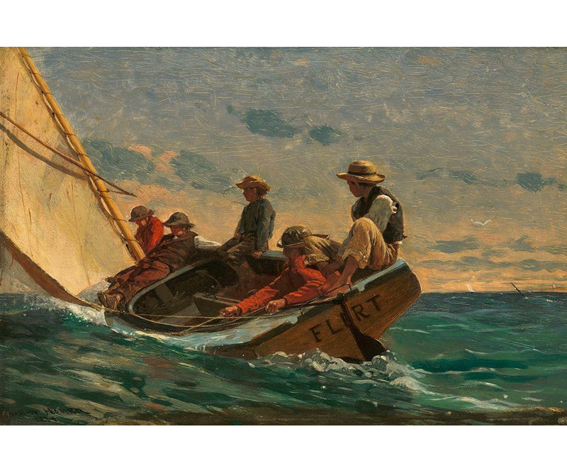 Alcott Hill® Homer, Winslow Gallery Wrapped Canvas Art Titled: The Flirt, 13" H x 18" W