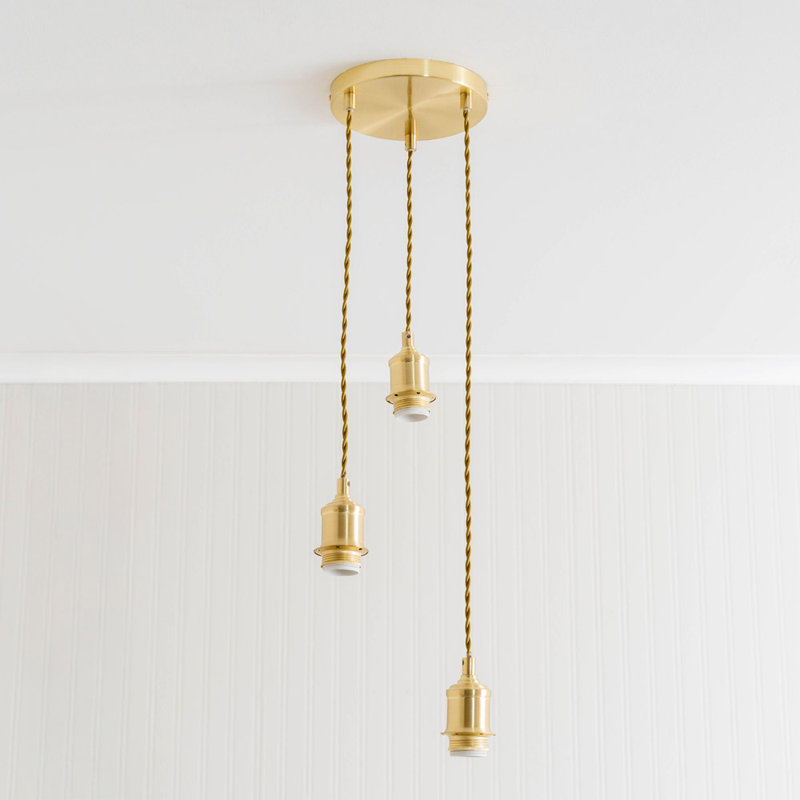 3 - Light Pendant, Brushed Gold
