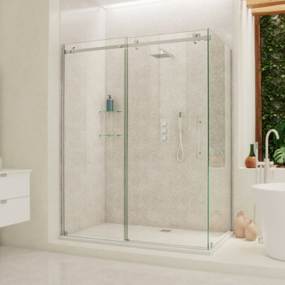 Cabine de douche rectangulaire sans cadre Enigma Air l 60,38 po x P 34,75 po x H 76 po