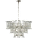 AERIN Rhine 34" Three Tier Chandelier with Crystal