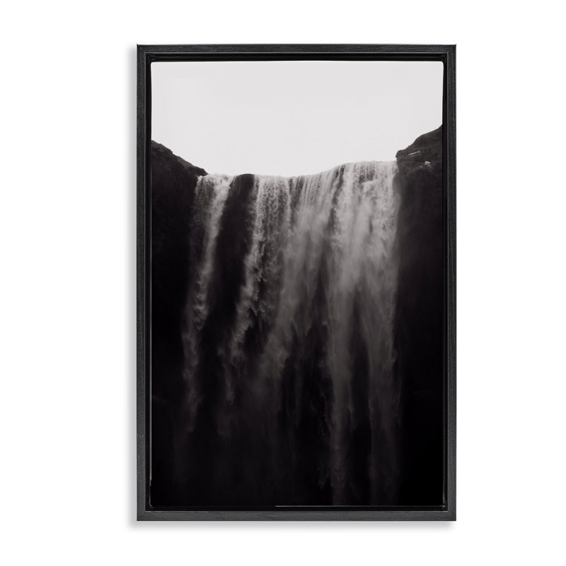 Cadre flottant Skogafoss, Cadre flottant noir de jais, H 25 po x l 17 po