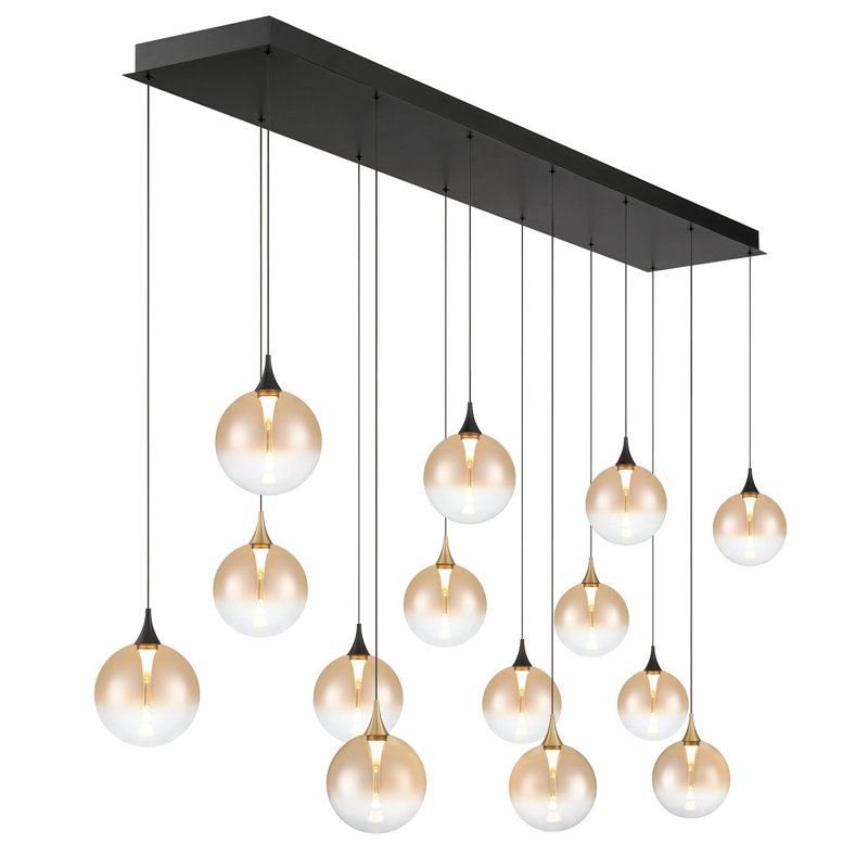 Lustre 14 "72" Iissa, Or / ambre noir