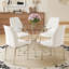 Ensemble de salle à manger 5 pièces avec table ronde en verre trempé de 36,6 po et chaises - Style moderne et luxueux pour le salon et la cuisine. Convient à divers styles de décoration intérieure-1381943116-1381943117