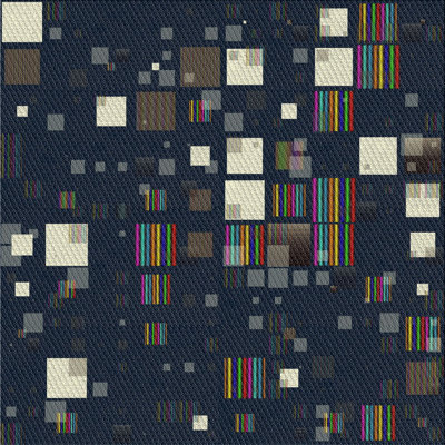 Tapis bleu/beige à motifs