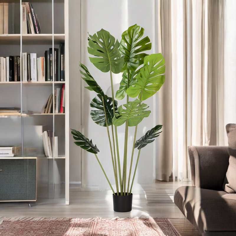 Arbre Monstera artificiel en pot de chambre de bébé, H 60 po x l 30 po x P 30 po
