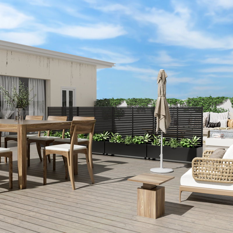 Metal Planter Box with Trellis with Wheels