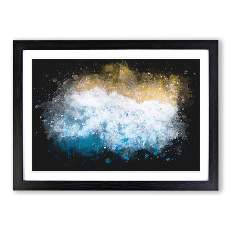 Palm Tree Beach in Florida - Picture Frame Graphic Art Print, 24cm H x 33cm W x 2cm D, Black Framed