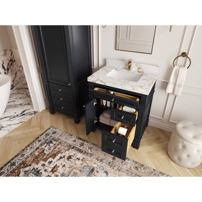 30 po Paris X P 22 po De salle de bain Quartz, VenatIno, Black