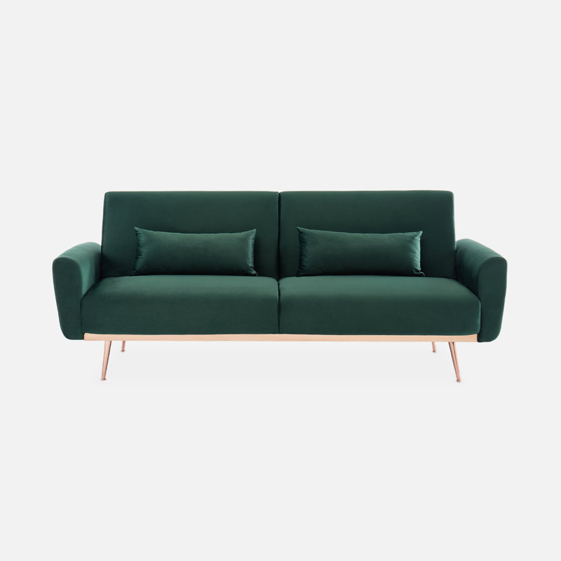 Segera 3-seater velvet convertible sofa bed, Green