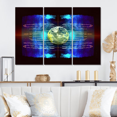 Waveform Spectrum Abstract Resonances III sur toile, 3 pièces