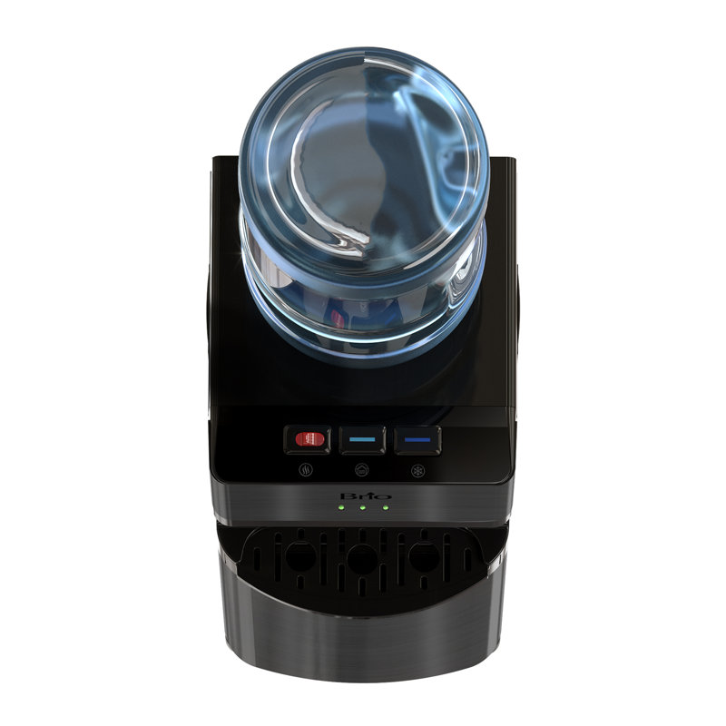 Brio Black Stainless Steel Top Loading Water Cooler Dispenser